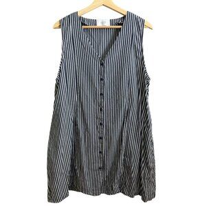Legoe Heritage‎ Maternity Stripe Sleeveless Mini Dress Blue Size 3/XL Minimalist